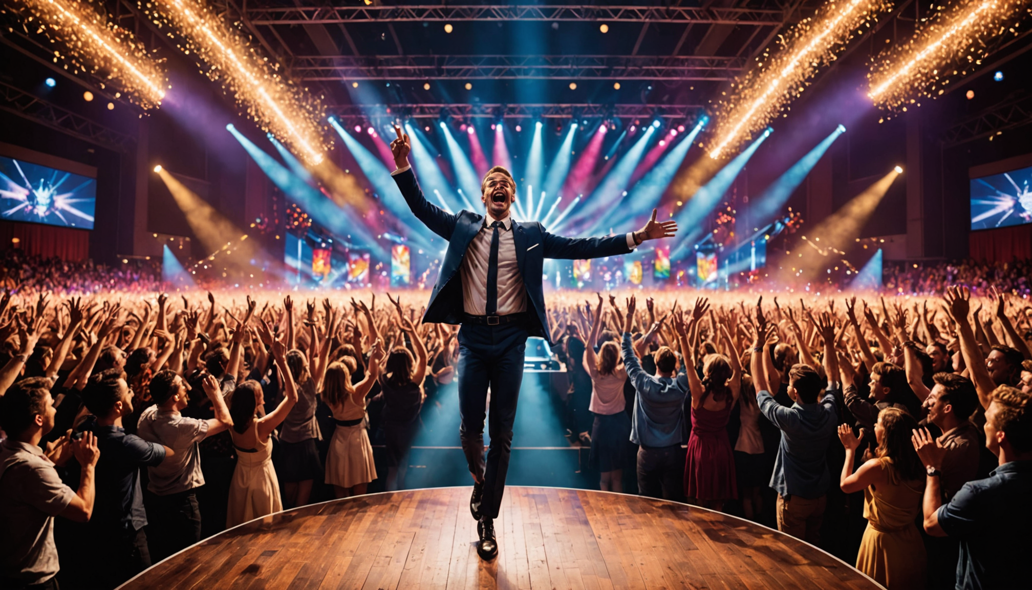 A charismatic performer thrilling the audience
