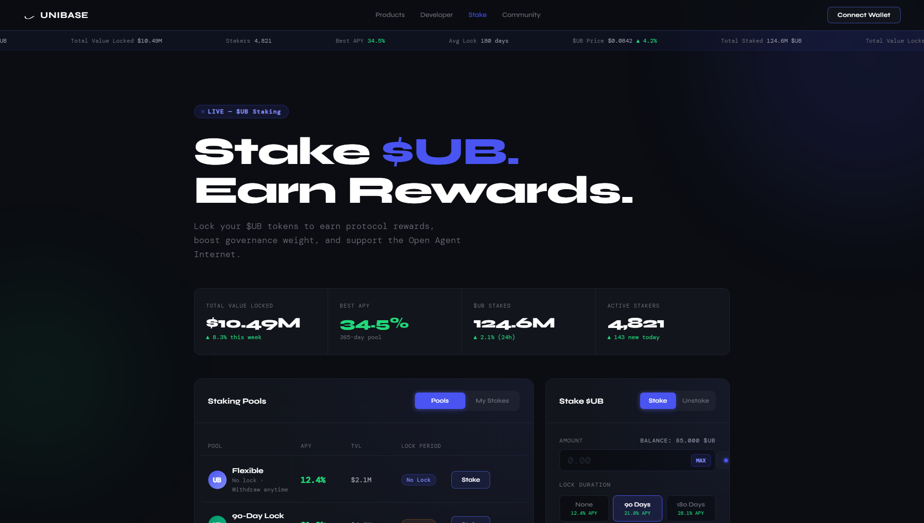 Stored capture of unibase-ai.com