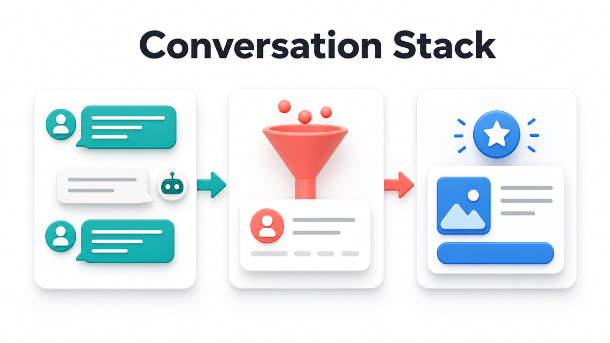 Conversation stack diagram for chatbot affiliate programs 2026