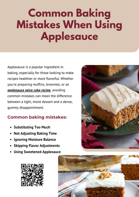 Using applesauce in baking can be a delicious and healthier alternative to traditional fats and eggs, but it’s important to use it wisely. From adjusting measurements to monitoring moisture and flavor, small tweaks can lead to big improvements. By avoiding these common mistakes, you will be able to perfect your applesauce spice cake recipe and other baked treats with confidence. To know more visit here https://foodclub.com/recipe/applesauce-spice-cake