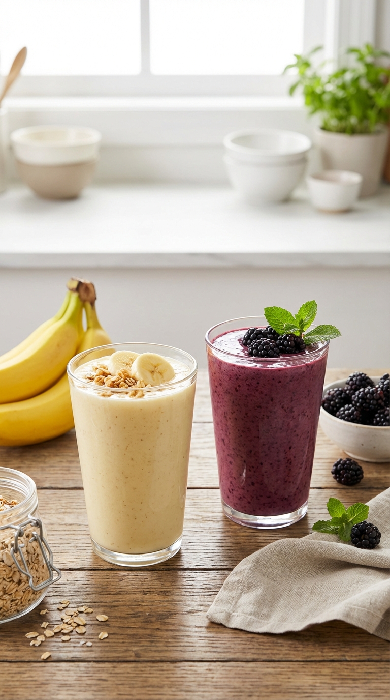 Classic Banana and Healthy Blackberry Smoothie — Ready in 5 Minutes
