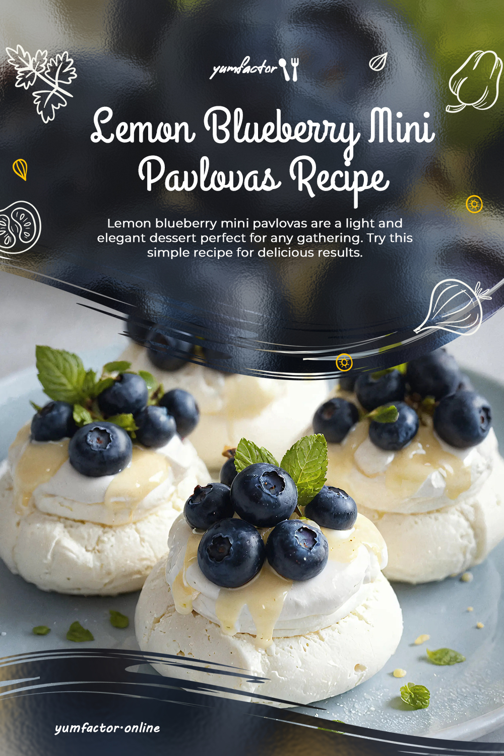Lemon Blueberry Mini Pavlovas Recipe