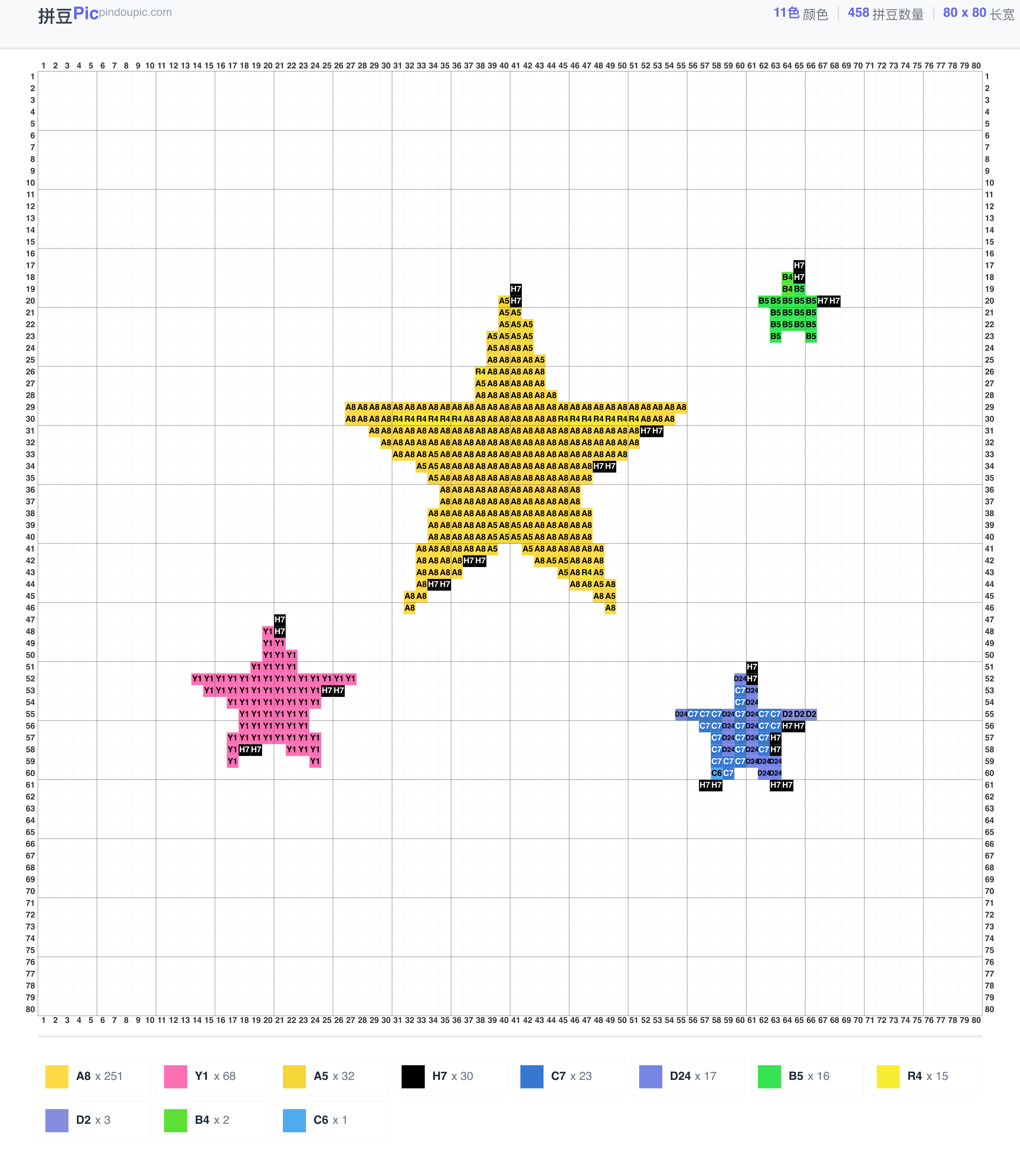 星星拼豆图纸