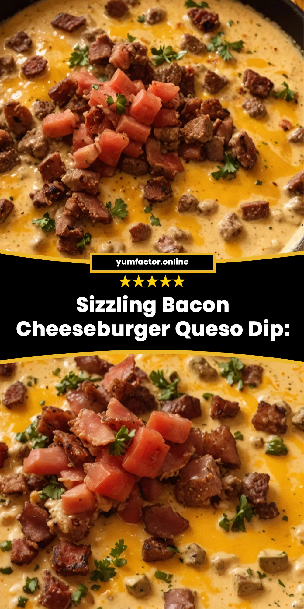 Sizzling Bacon Cheeseburger Queso Dip: Game Day Favorite Everyone Loves