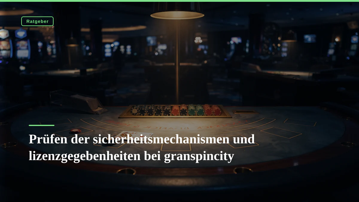 Prüfen der sicherheitsmechanismen und lizenzgegebenheiten bei granspincity