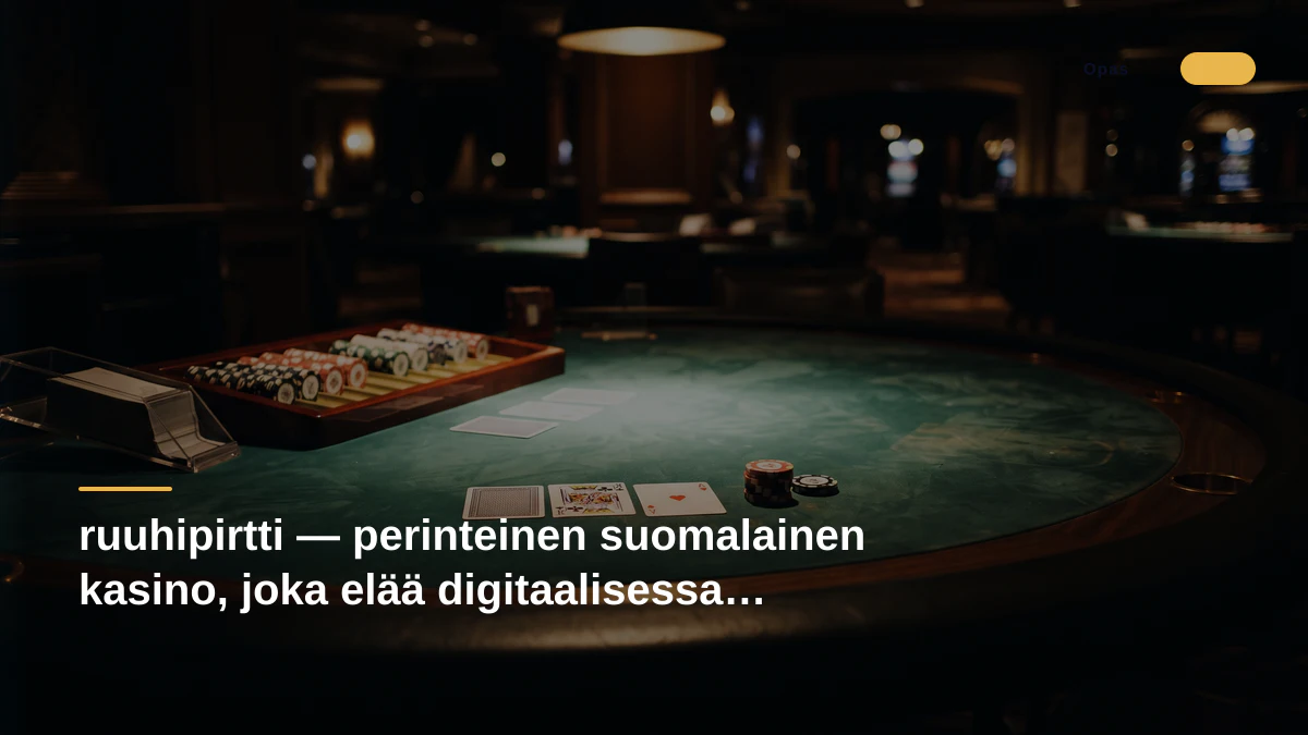 ruuhipirtti — perinteinen suomalainen kasino, joka elää digitaalisessa maailmassa