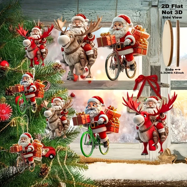 Wooden Santa Christmas hanging ornaments
