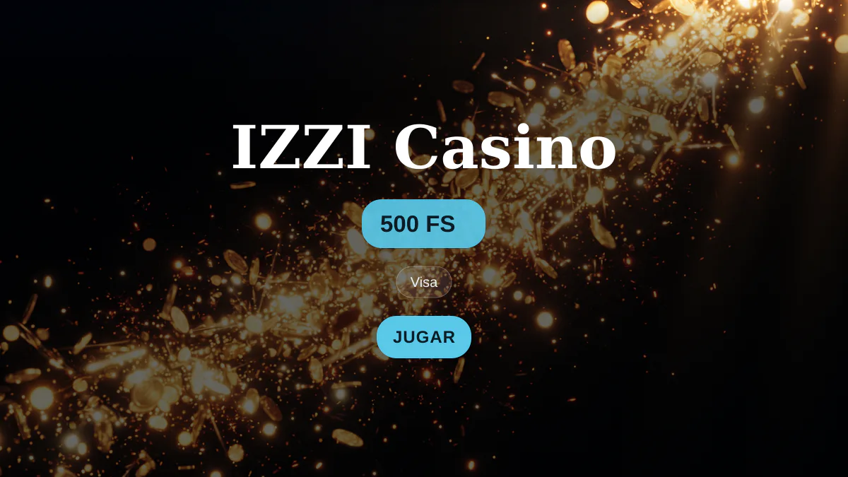 IZZI Casino — bono de bienvenida 50 %. El banner del hero también anuncia + 500 FS, pagos: Visa, Mastercard, Skrill, Neteller, BLIK
