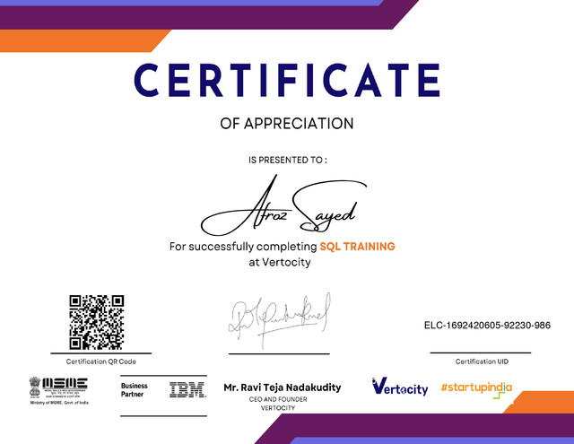 SQL-Certificate