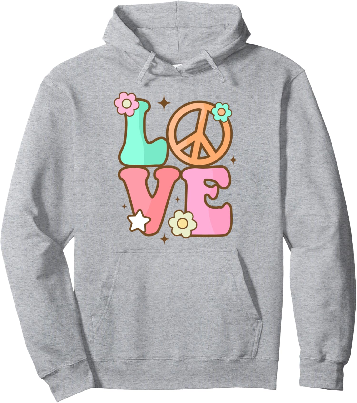 Peace Sign Love 60s 70s Costume Groovy Hippie Unisex Hooded 
