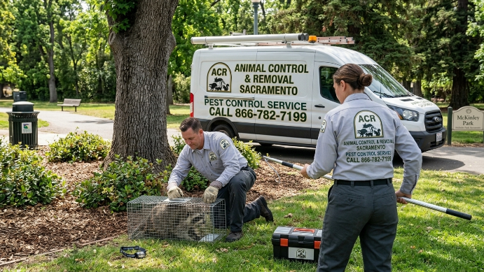 Sacramento animal removal professionals on the job