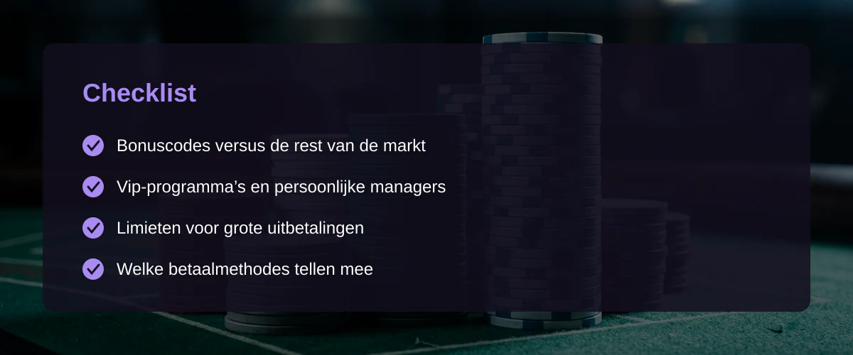 Casino bonuscodes in nederland: hoe ze werken en waar je op let — Checklist
