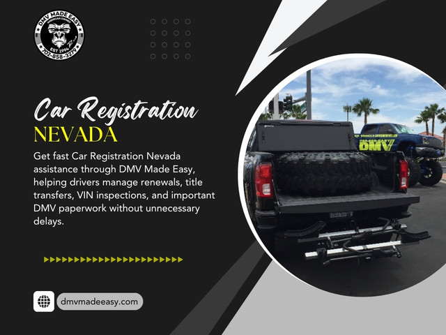 Anyone who has tried handling car registration nevada paperwork knows it often takes longer than expected. What looks like a simple task can turn into hours of waiting, multiple forms, and repeated visits.

Click here for more information: https://dmvmadeeasy.com/dmv-services-las-vegas/

DMV Made Easy

Address: 8615 W Flamingo Rd, Las Vegas, NV 89147, United States
Phone Number: +17022413662
Find Us On Google Map : https://goo.gl/maps/BJNY18FeVELkd5ye8

Read Our Blog:
https://dmvmadeeasyvegas.blogspot.com/
https://dmvmadeeasy.wordpress.com/
https://dmvmadeeasy.medium.com/

More Links:
https://beacons.ai/dmvmadeeasy
https://about.me/dmvmadeeasyvegas/
https://independent.academia.edu/dmvmadeeasy