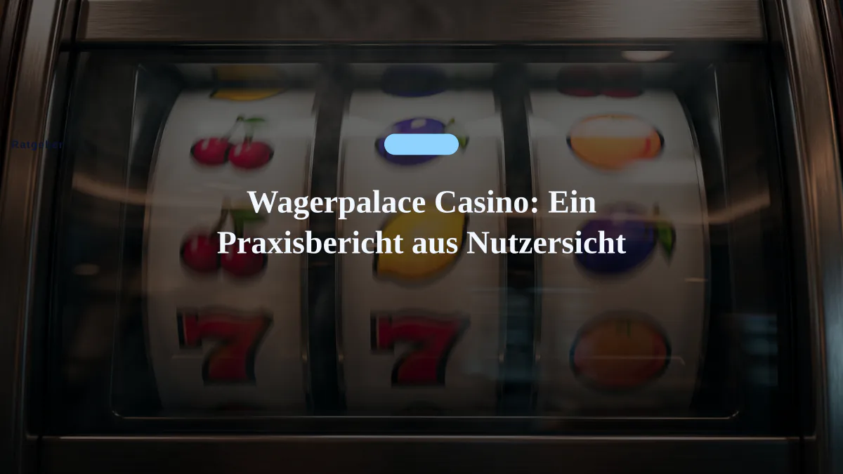 Wagerpalace Casino: Ein Praxisbericht aus Nutzersicht