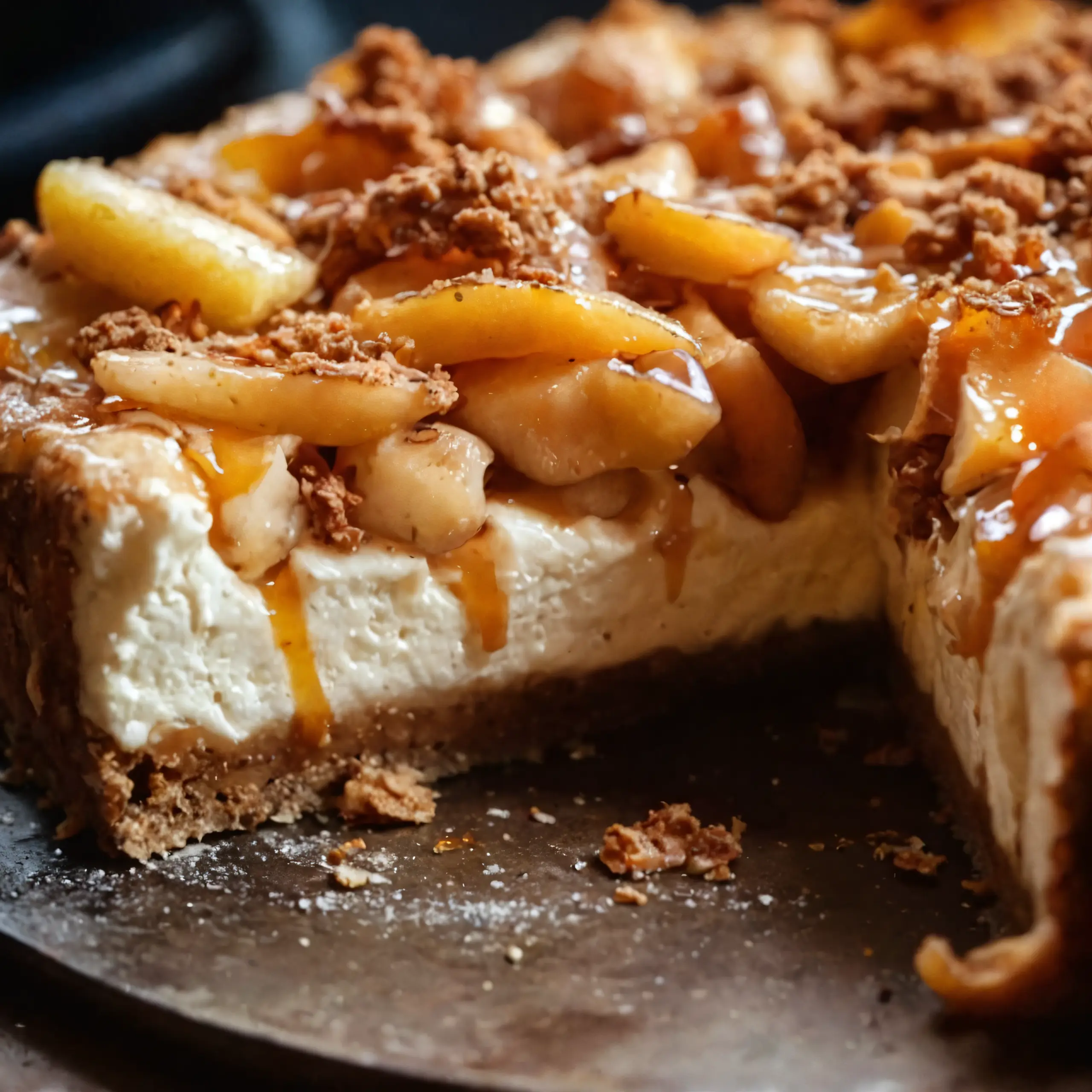 Caramel Salted Apple Pie Cheesecake