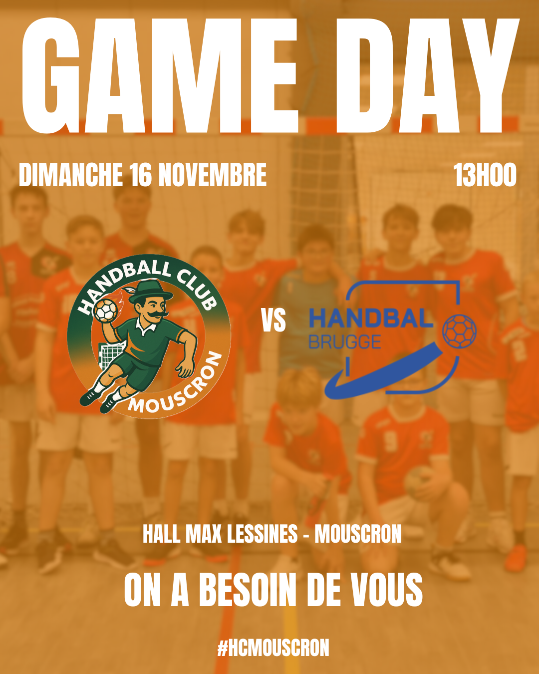 Visuel Game Day, HC Mouscron vs Handbal Brugge