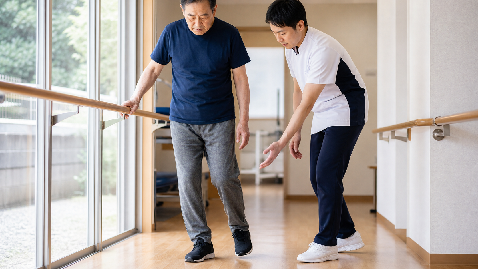 脳卒中後の下垂足に対して歩行評価を行う場面