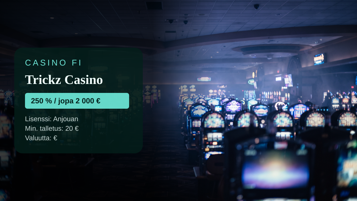 Trickz Casino kasino  tervetuliaisbonus 250 % / jopa 2 000  + 100 FS, maksutavat: Visa, Mastercard, Skrill, Neteller, Paysafecard