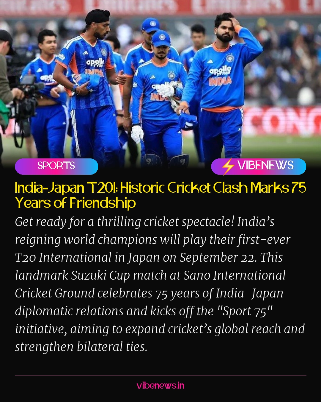 India-Japan T20I: Historic Cricket Clash Marks 75 Years of Friendship