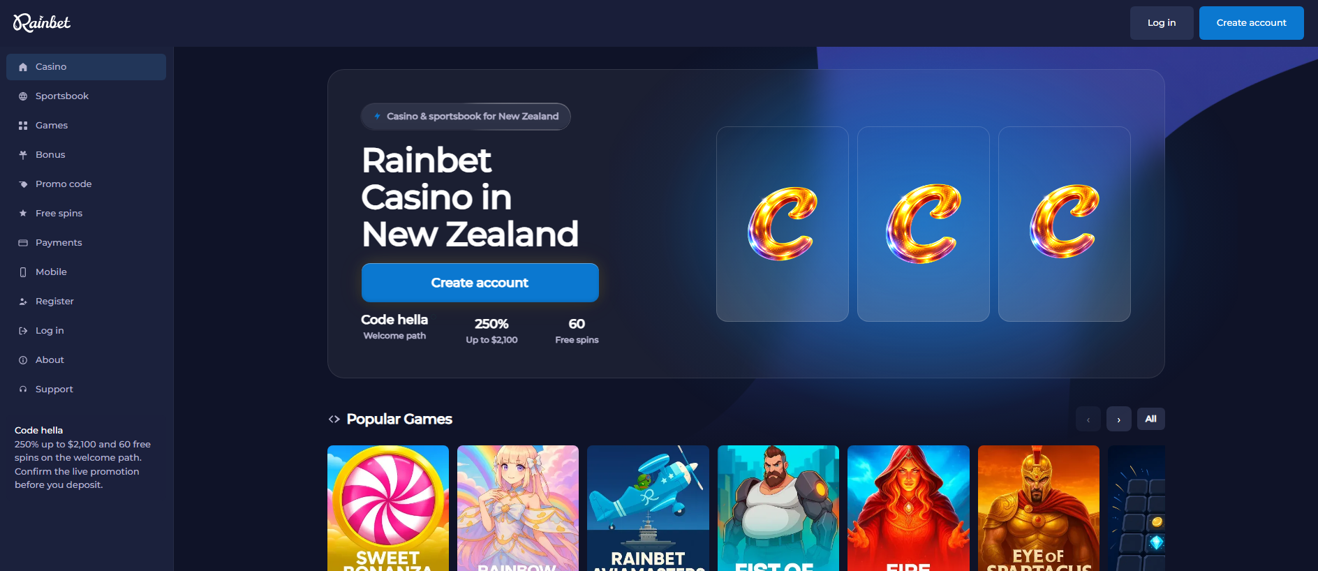 Stored capture of rainbet-nz.site