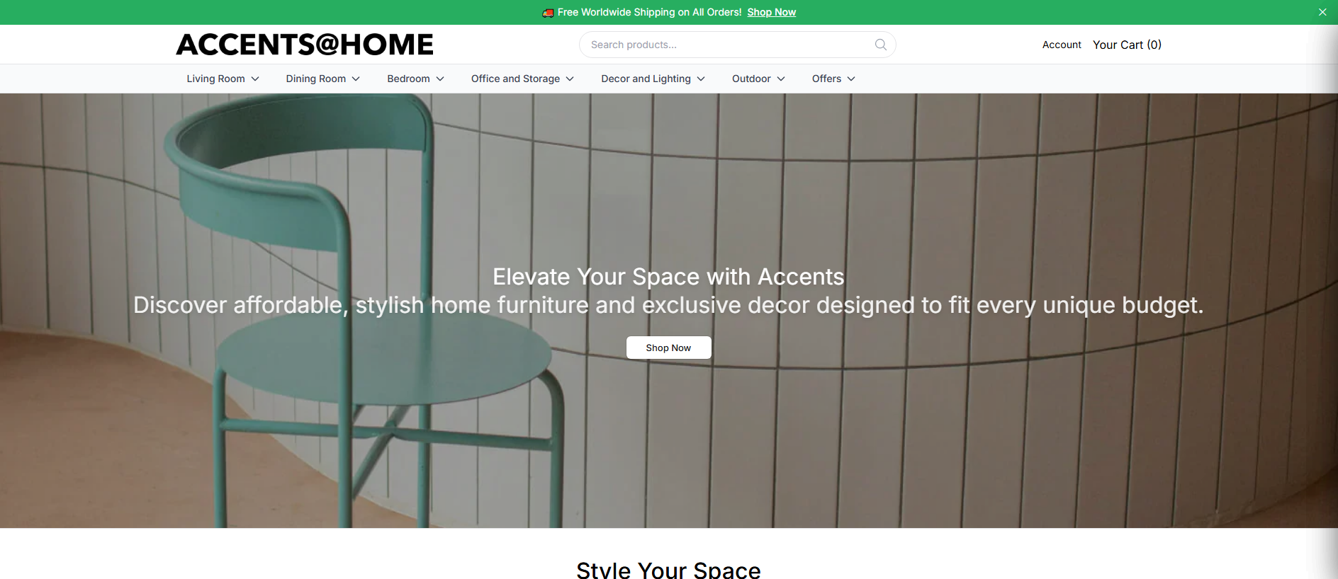 Stored capture of accentsathomestore.shop