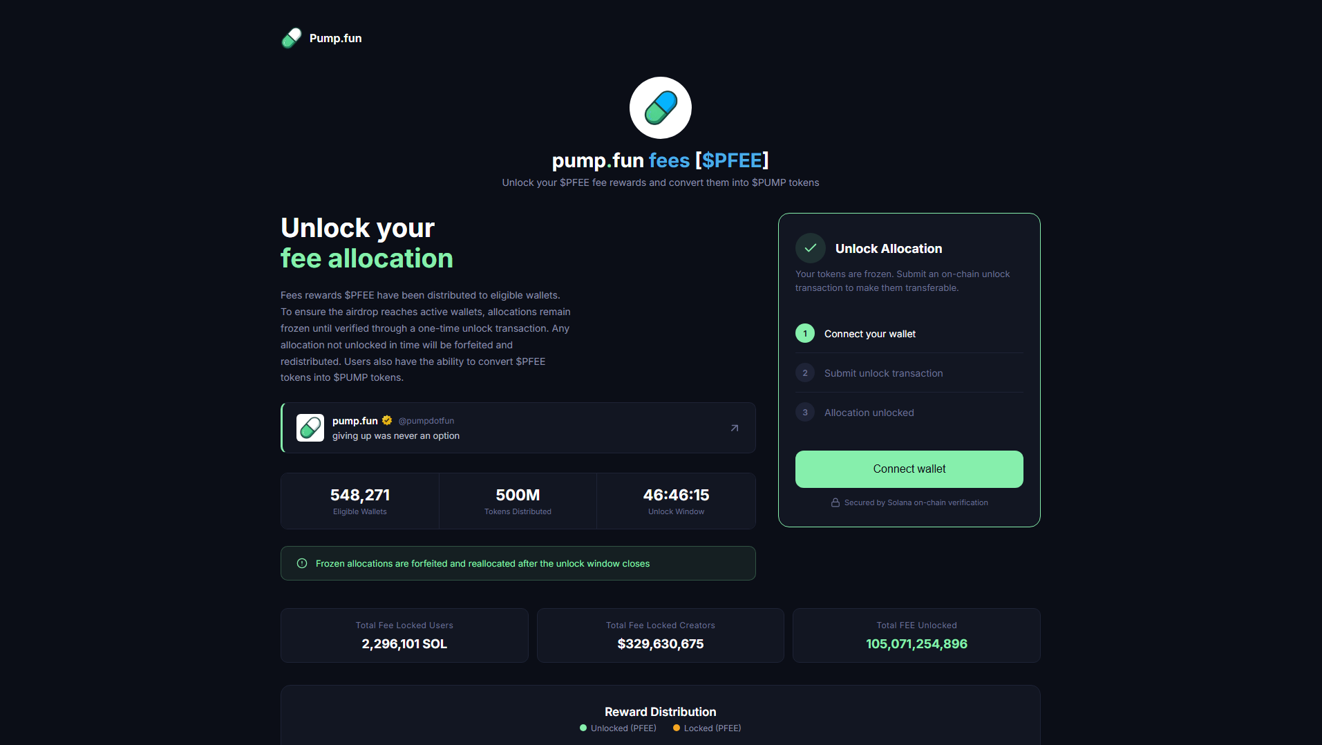 Screenshot of pfee.fun