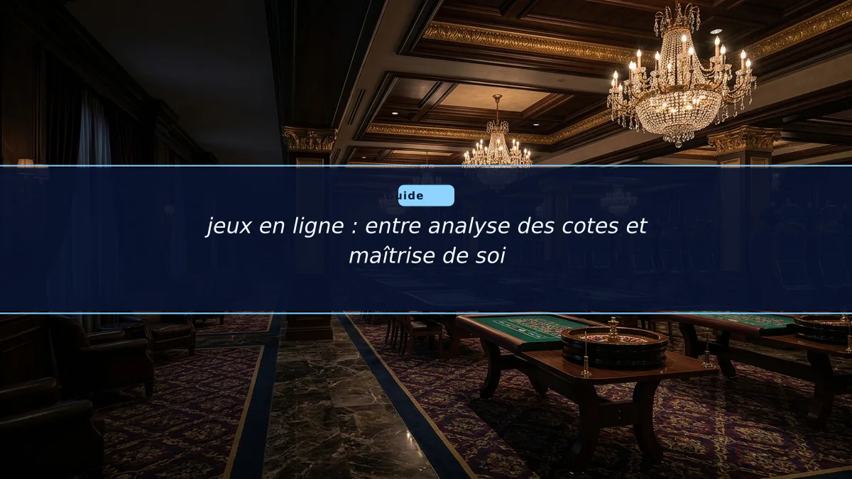 jeux en ligne : entre analyse des cotes et maîtrise de soi