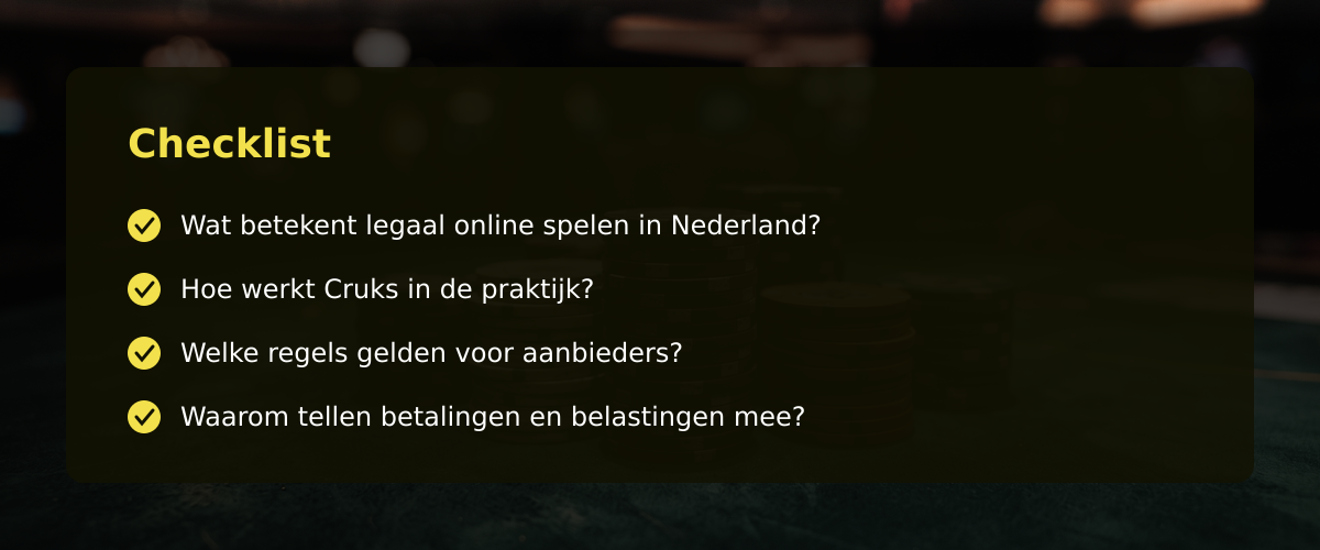 Casino websites nederland: wat wij zien in de legale online markt &mdash; Checklist