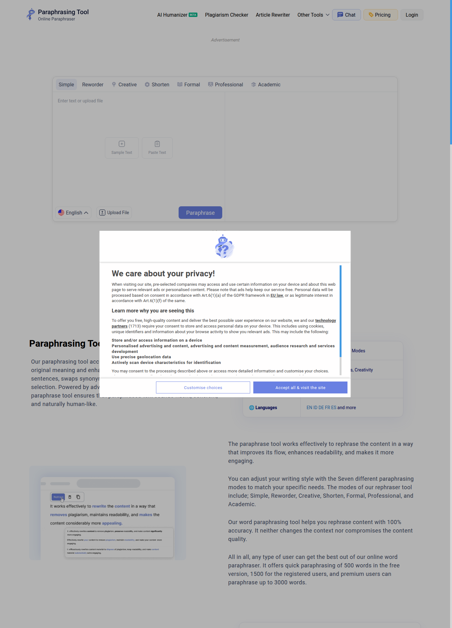Paraphrasing.io