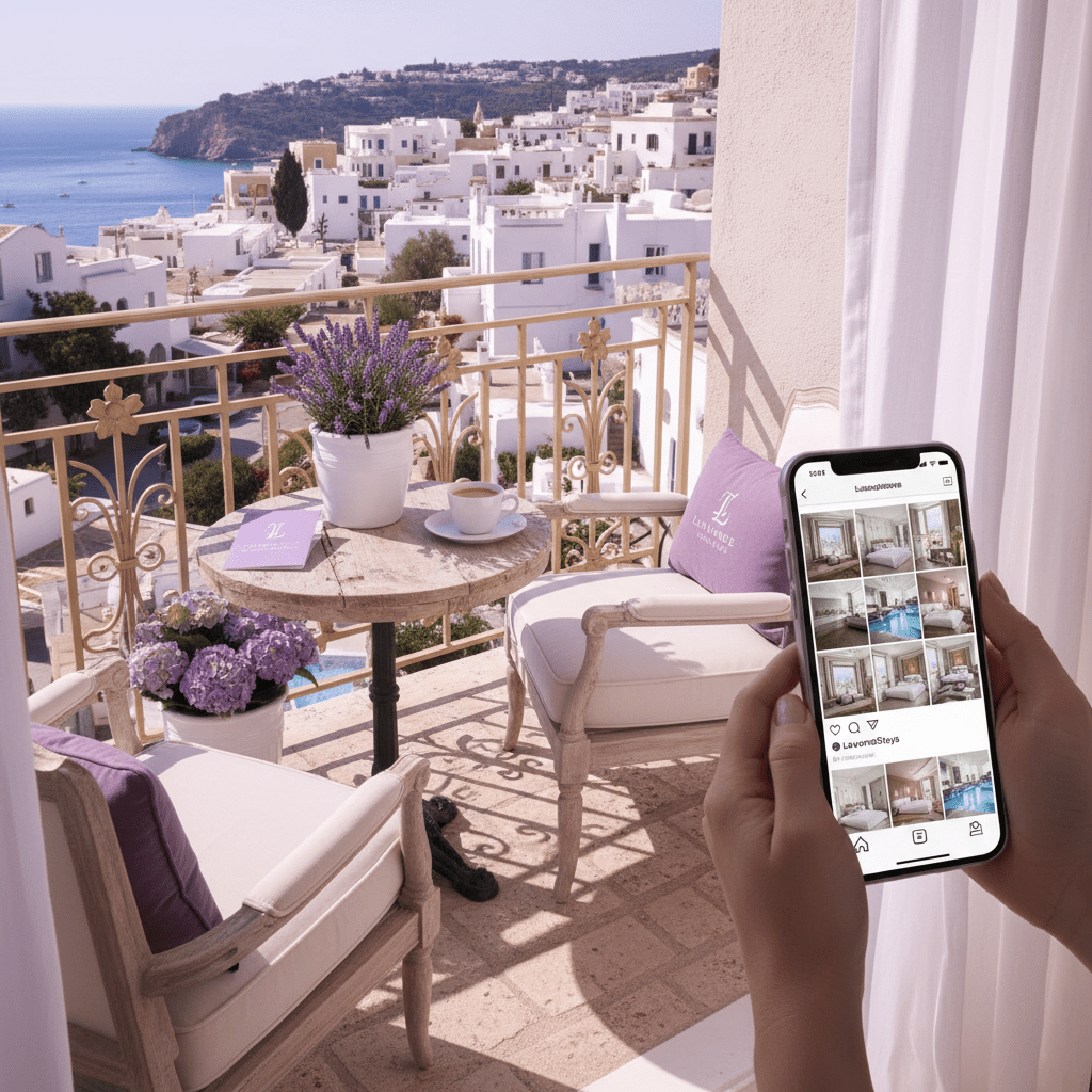 Hotel balcony and social travel planning inspiration