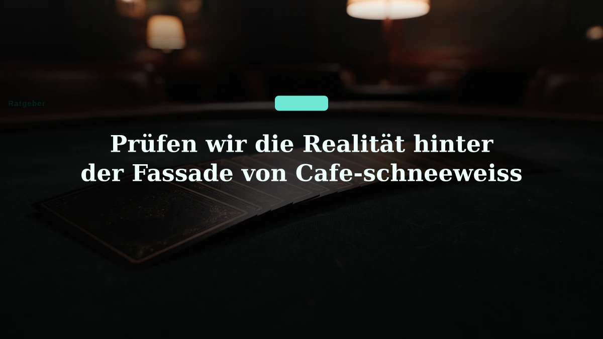 Prüfen wir die Realität hinter der Fassade von Cafe-schneeweiss