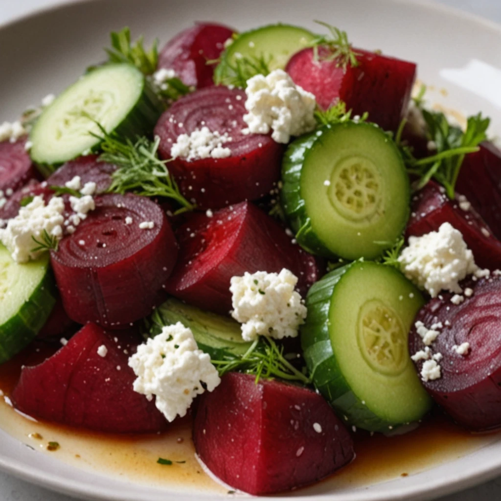 Beet Salad with Feta, Cucumbers, and Dill for Bright Flavors!