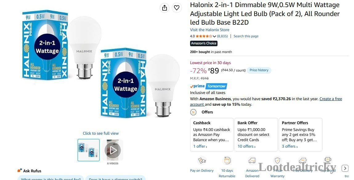 Dimmable 9w Bulb – Just ₹89 | Best Price Drop Today