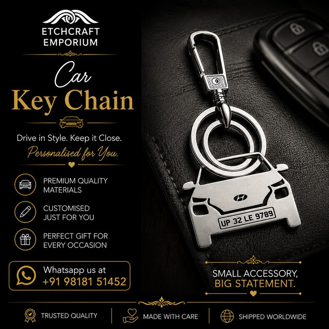 Design your own Custom Car Key Chain with Etchcraft Emporium. Add your name, initials, logo, or special message to create a premium personalized accessory. Perfect for birthdays, anniversaries, corporate gifting, and automobile enthusiasts looking for unique keepsakes.

#CustomCarKeyChain #PersonaliseCarKeyChain #CarKeyChain

https://etchcraftemporium.in/collections/keychains