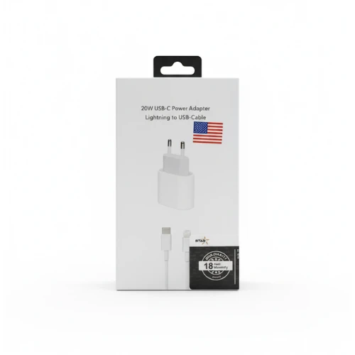 شاحن 2PIN أمريكي 20W USB-C to Lightning