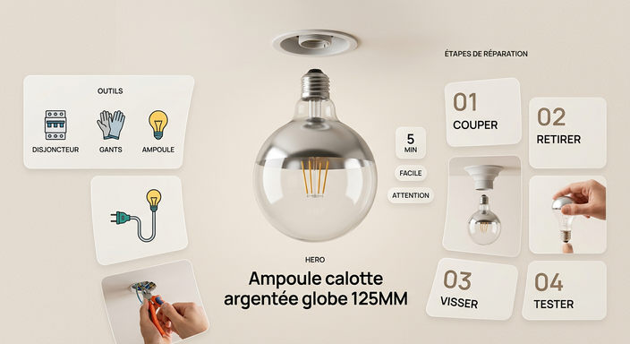Schéma de montage pour ampoule hauteur sous plafond
