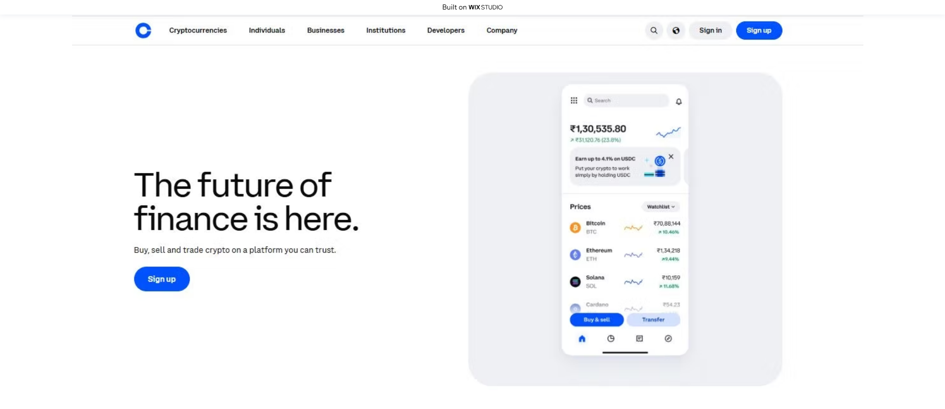 Stored capture of apps-coinsext.wixstudio.com