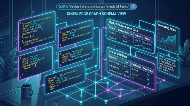 Structured JSON-LD schema code and data table layout optimized for Google AI search engine crawlers