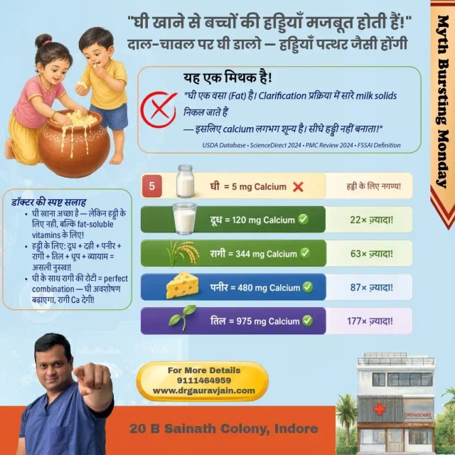 ❌ मिथक: "घी खाने से बच्चों की हड्डियाँ मज़बूत होती हैं!"
