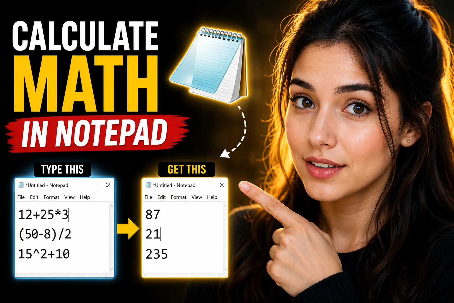 How to Use Notepad to Calculate Math Equations