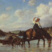 Переправа через реку Оять С мельницы 1872