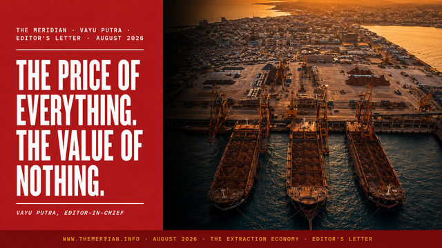 The Extraction Economy Editor's Letter August 2026 The Meridian Vayu Putra