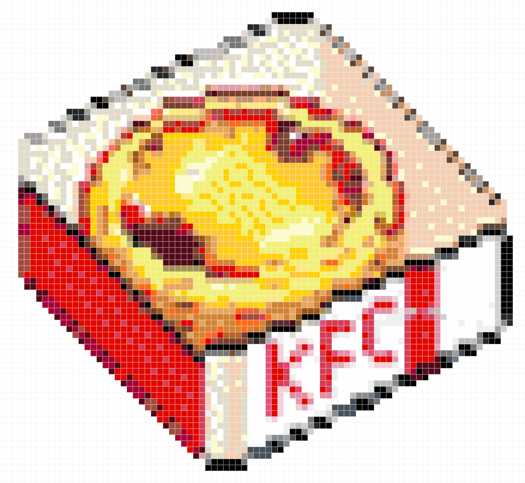 Super cute pixel‑art KFC egg tart perler bead patt