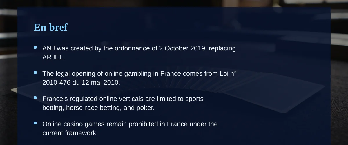 Clarifier le statut des jeux d'argent en ligne pour les joueurs français — En bref