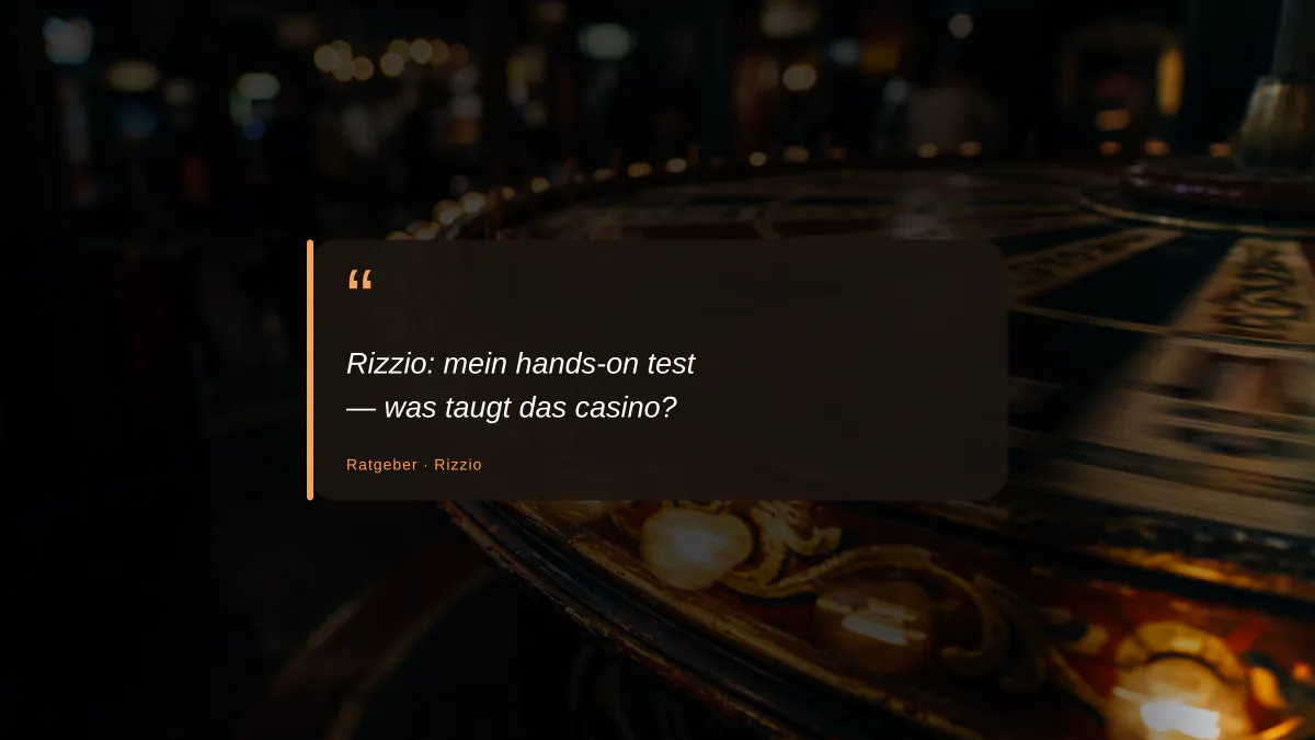Rizzio: mein hands-on test — was taugt das casino?