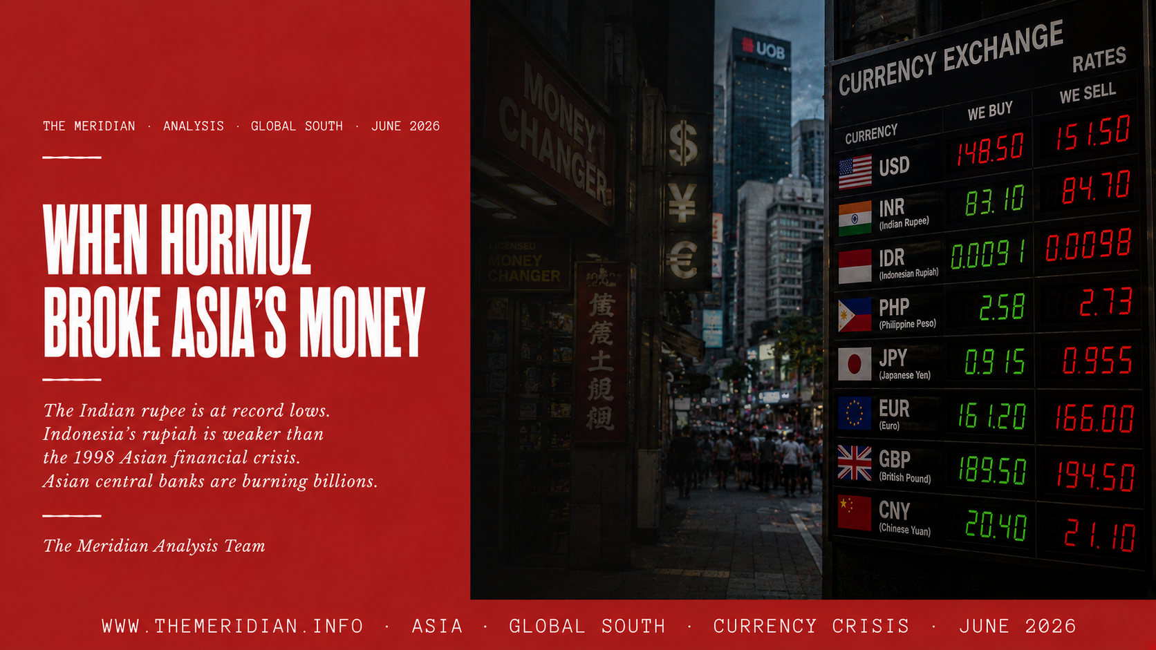 Asian Currency Crisis Strait of Hormuz Indian Rupee Indonesian Rupiah Mauritius Impact The Meridian
