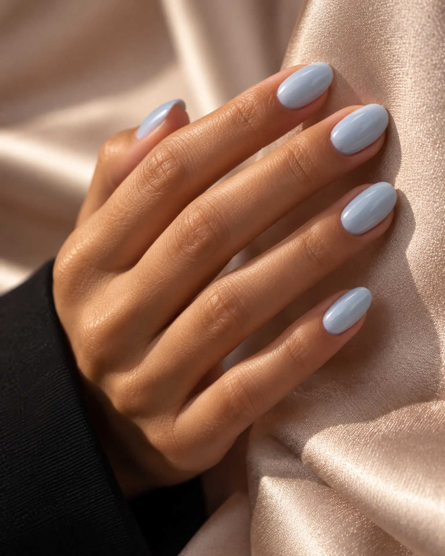Icy Blue Seasonal Solid manicure inspiration for winter nail ideas