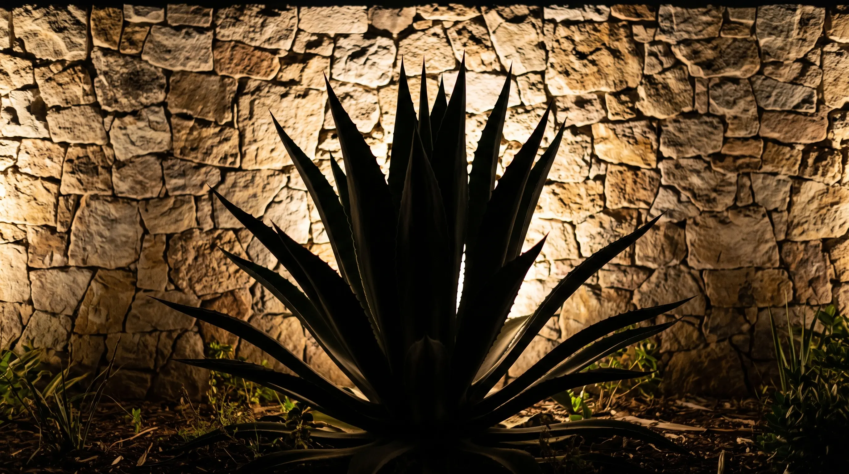 Dramatic Plant Silhouetting Shadows