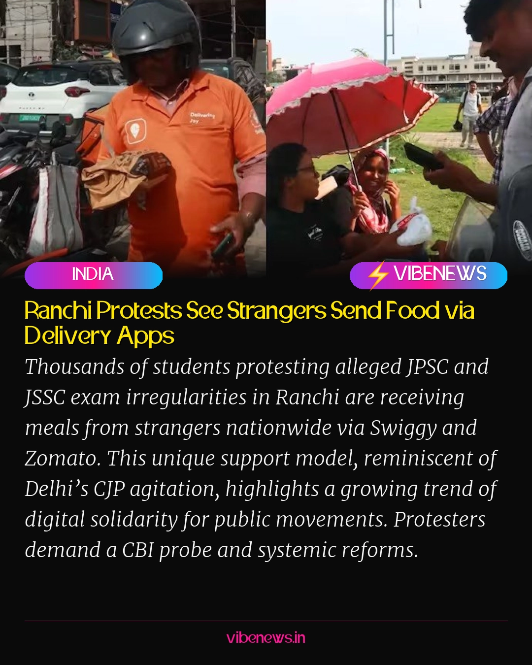 Ranchi Protests See Strangers Send Food via Delivery Apps