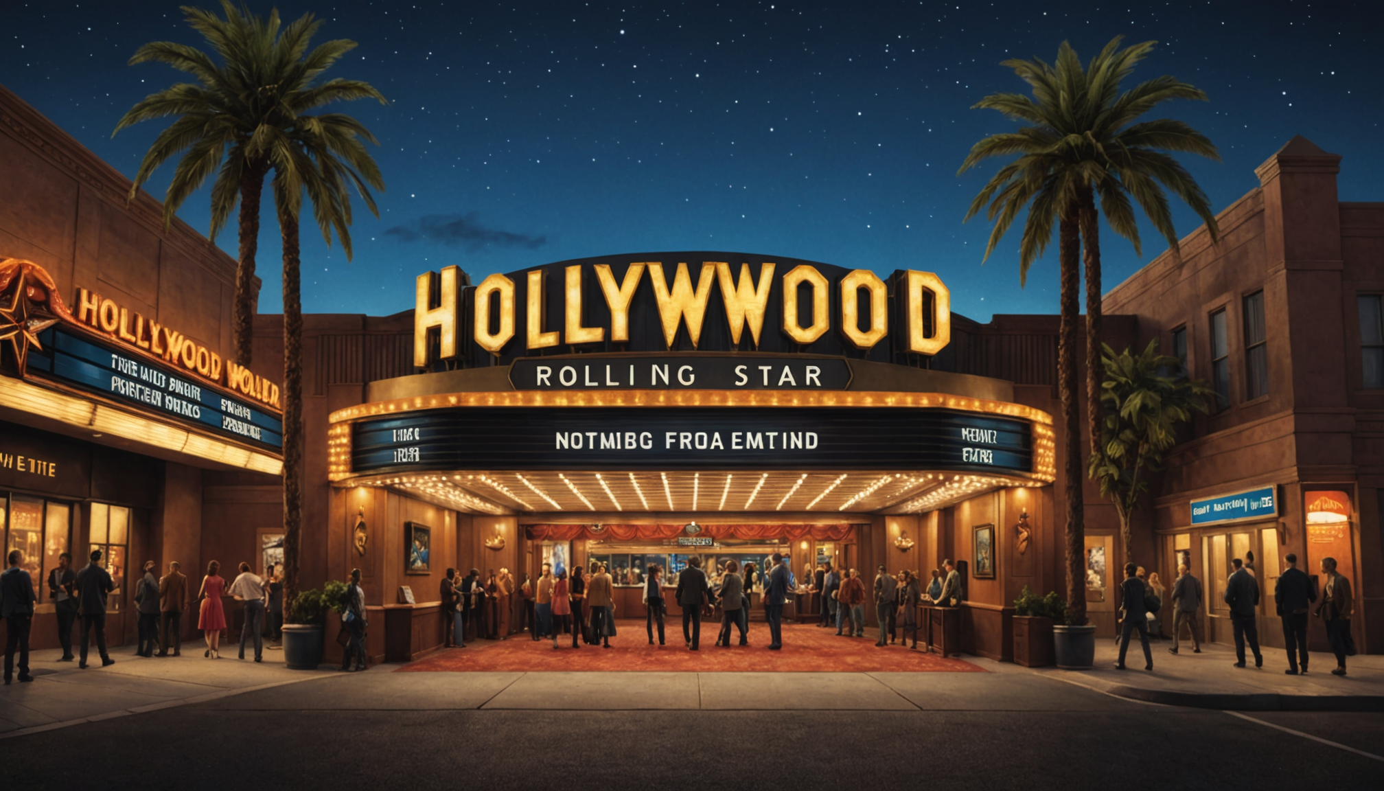 Hollywood star, dynamic performance, iconic film set, vibrant atmosphere, dramatic lighting, ascension in film.